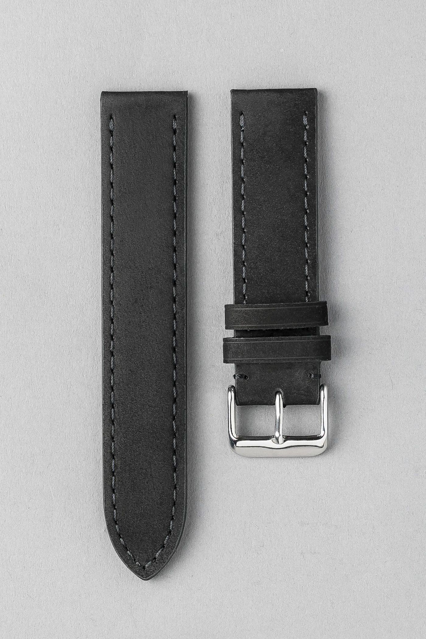 BC3-1 麂皮風格平身牛皮錶帶 - 黑色