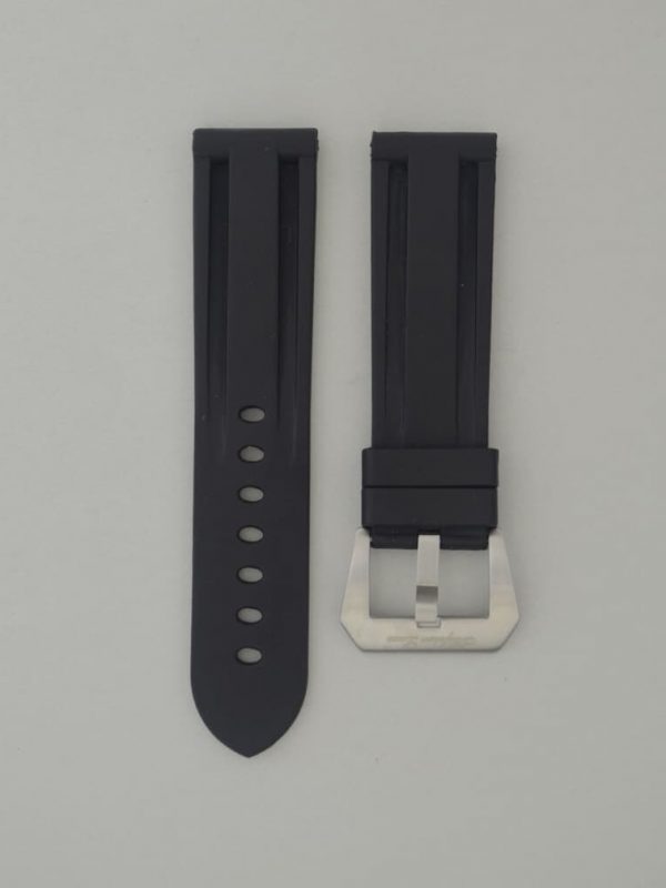 SOP-A 方扣矽膠錶帶 - 黑色（適用 Panerai 沛納海 24mm 方扣錶款）